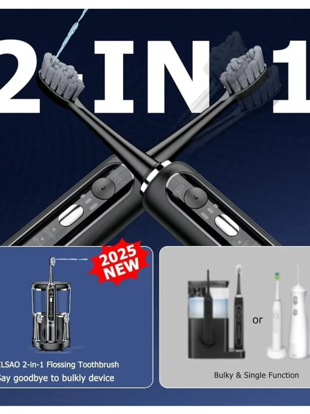 Electric Water Flosser Oral Irrigator - Black